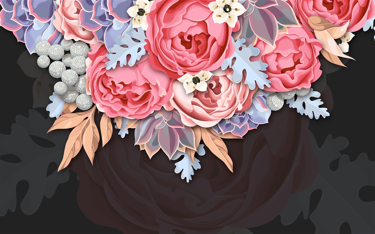 Фотошпалери композиція з різних квітів