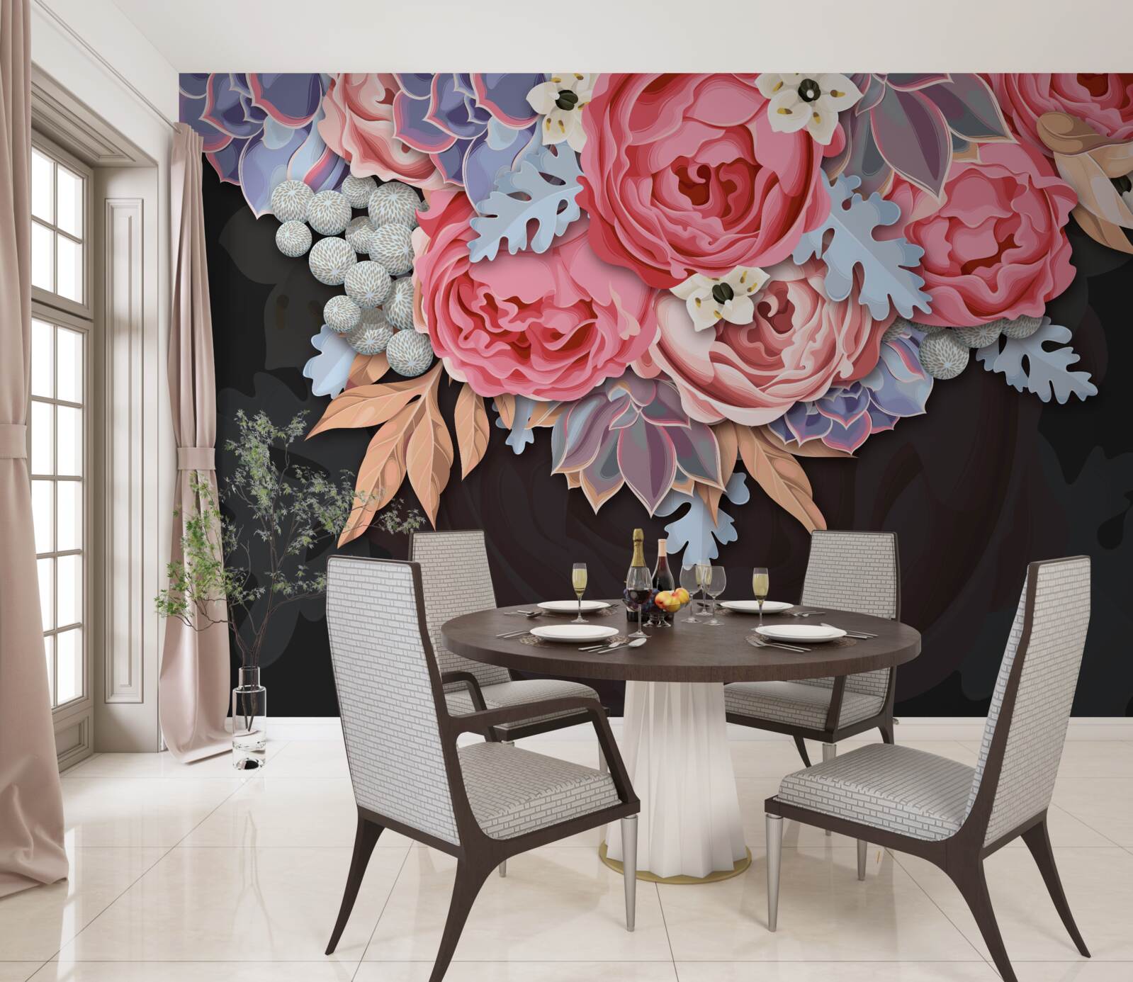 Фотошпалери композиція з різних квітів