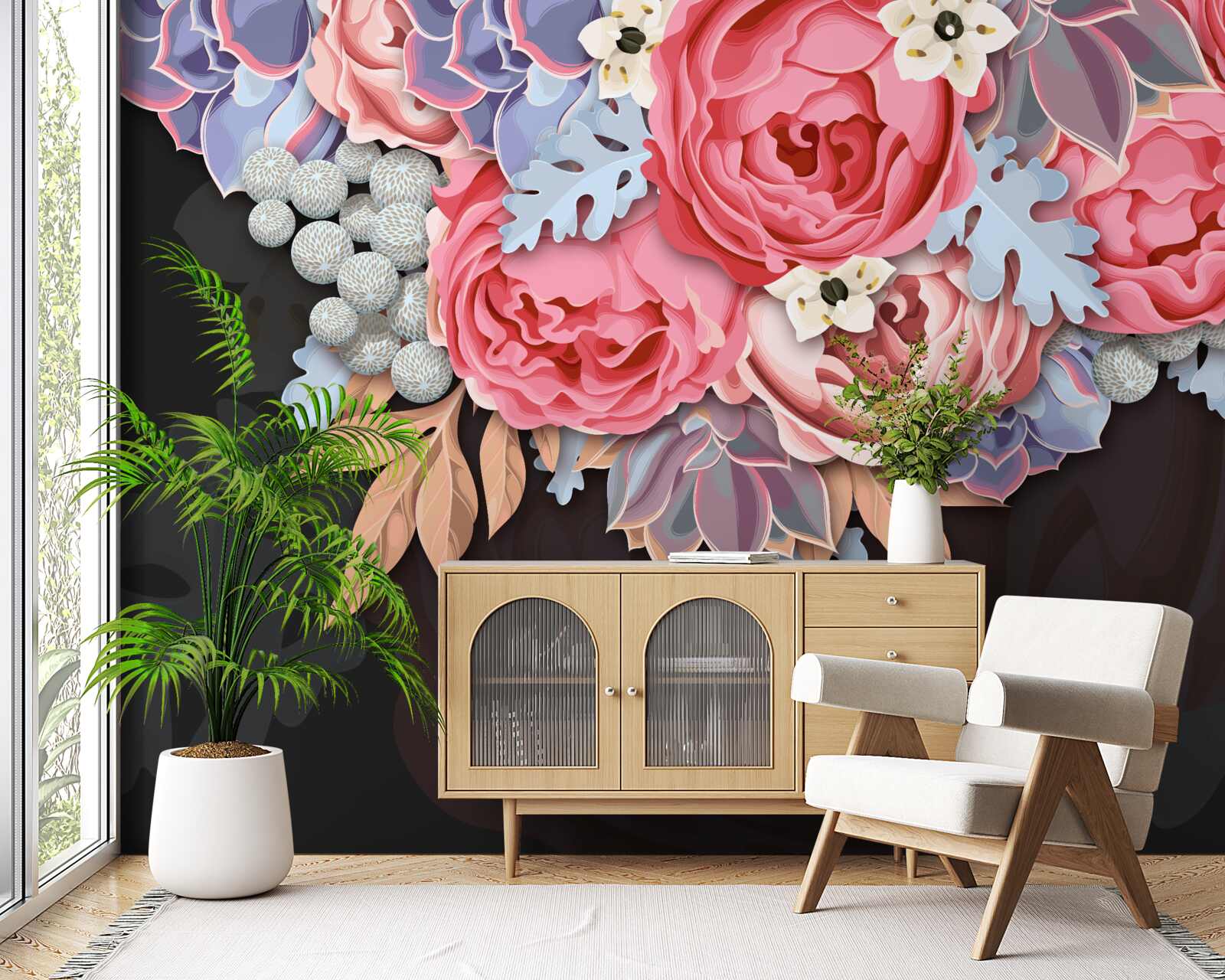 Фотошпалери композиція з різних квітів