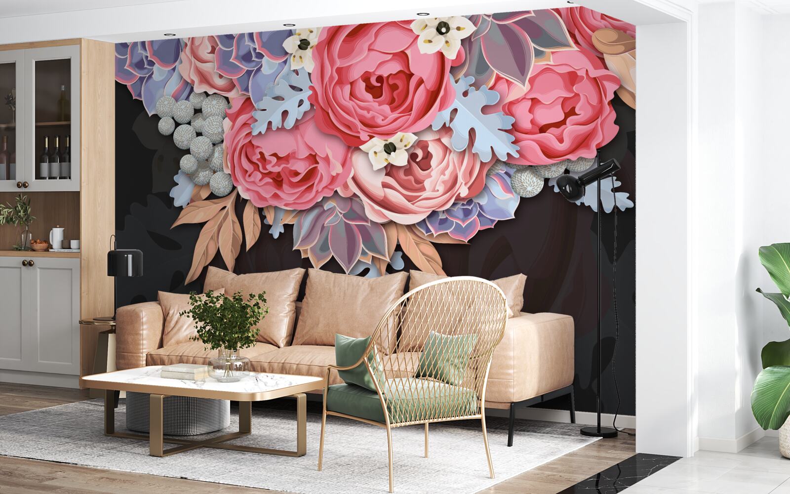 Фотошпалери композиція з різних квітів