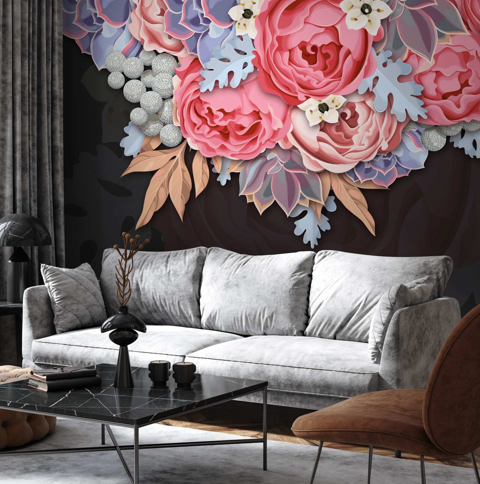 Фотошпалери композиція з різних квітів