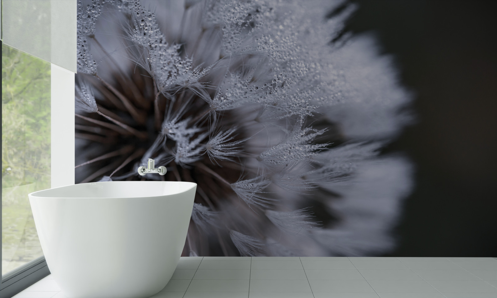 Фотошпалери квіти кульбаби з пухнастими пелюстками