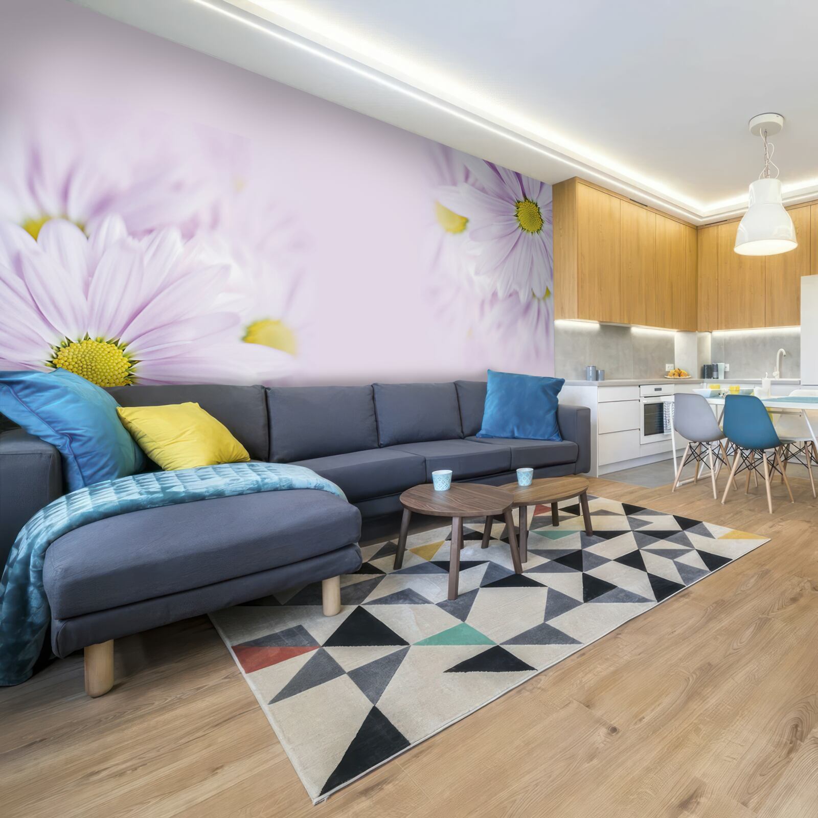 Фотошпалери витончені білосніжні ромашки