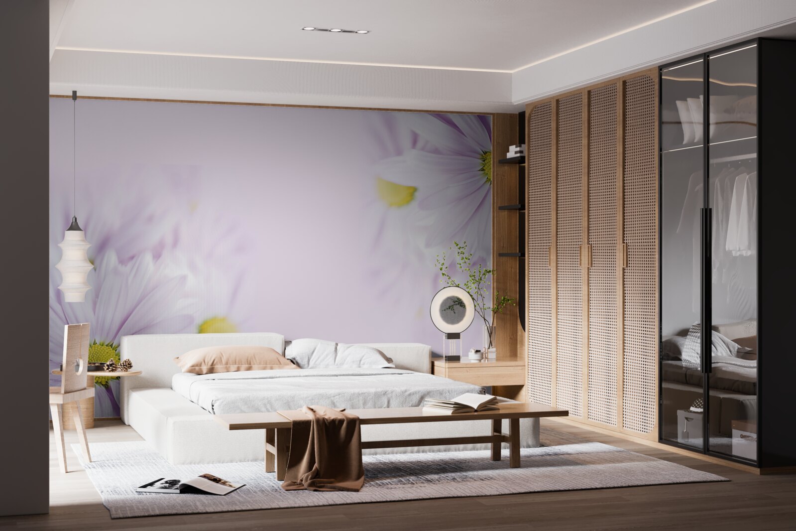 Фотошпалери витончені білосніжні ромашки