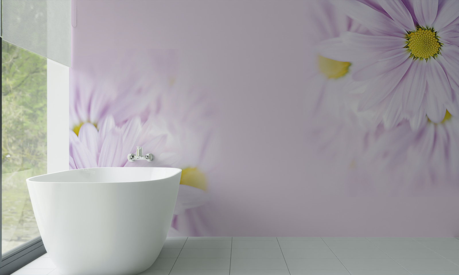 Фотошпалери витончені білосніжні ромашки