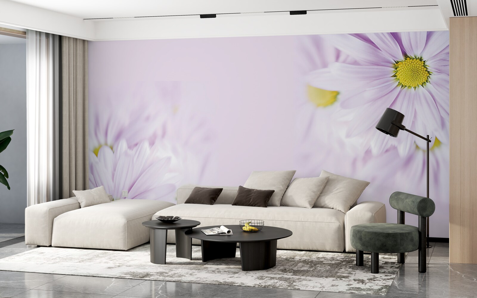 Фотошпалери витончені білосніжні ромашки