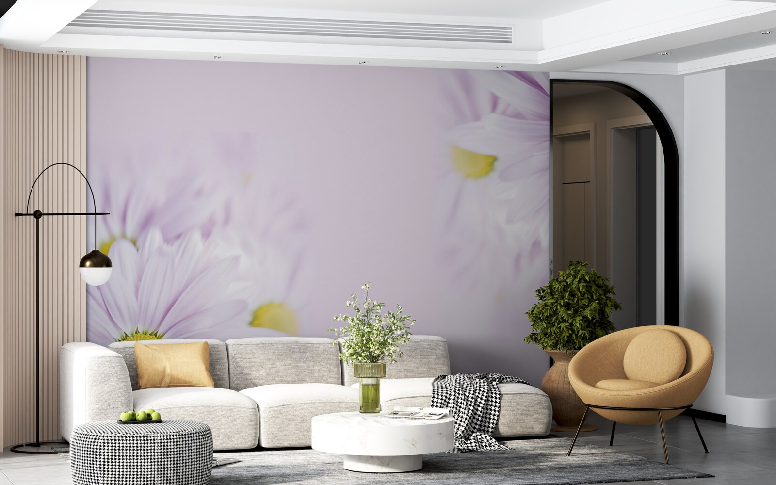 Фотошпалери витончені білосніжні ромашки