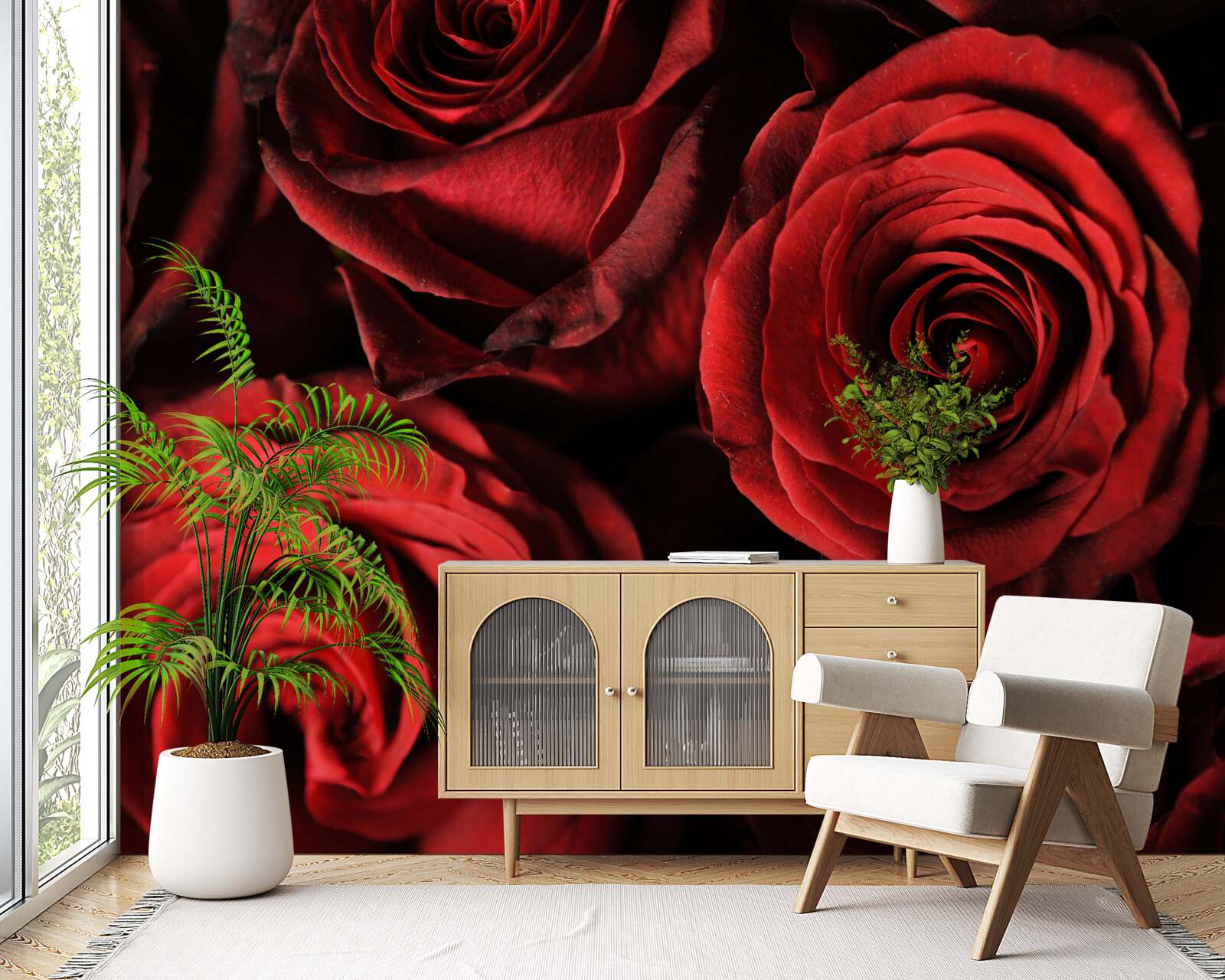 Фотошпалери червона троянда - втілення краси