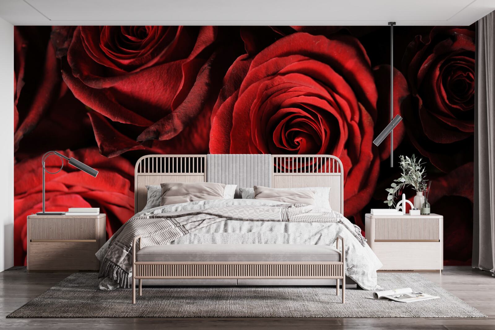 Фотошпалери червона троянда - втілення краси