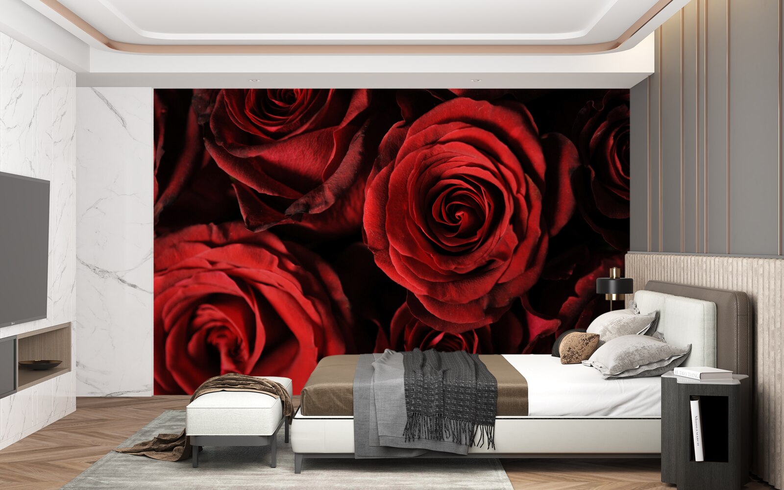 Фотошпалери червона троянда - втілення краси