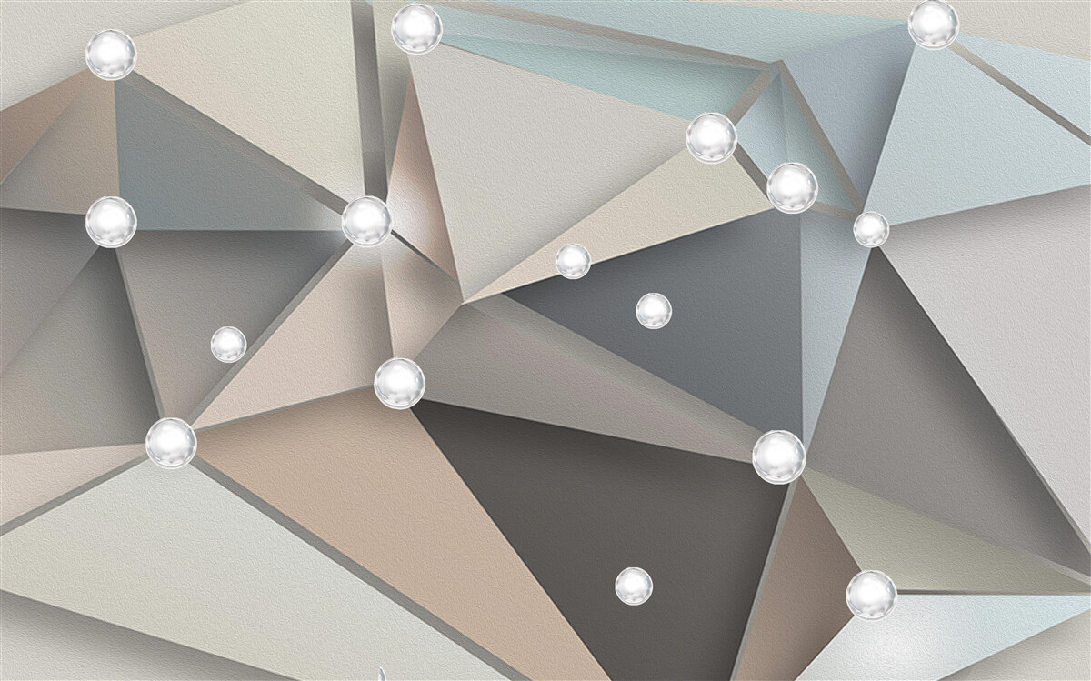 Фотошпалери перламутр на трикутниках у пастельних відтінках