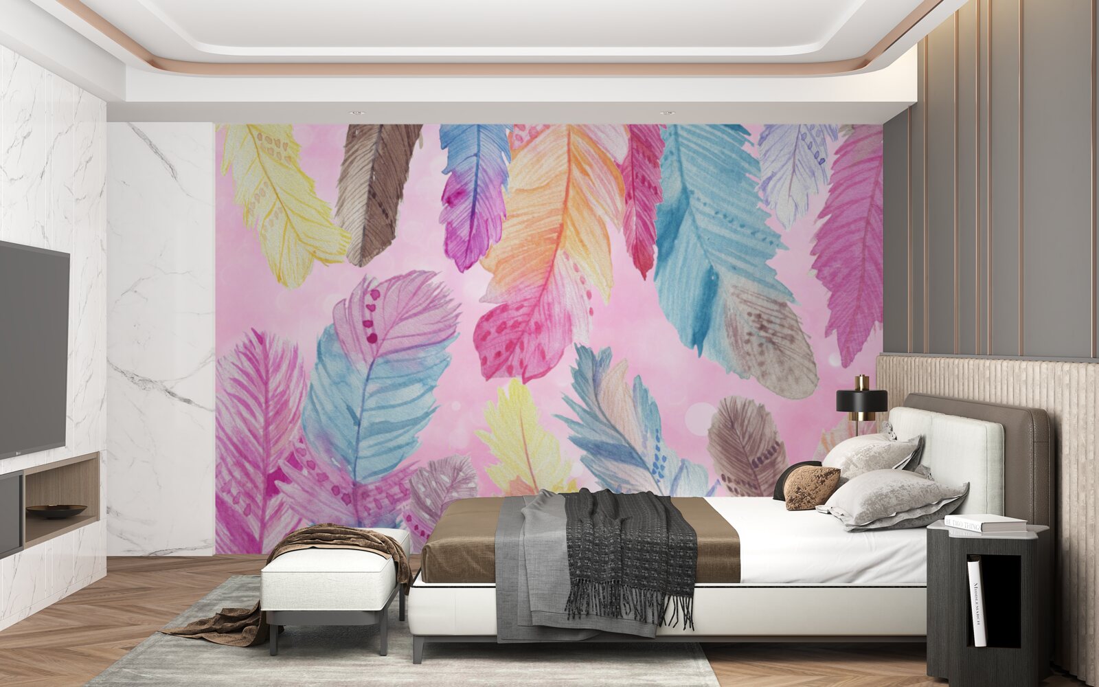 Фотошпалери пір'я з красивими різними тонами