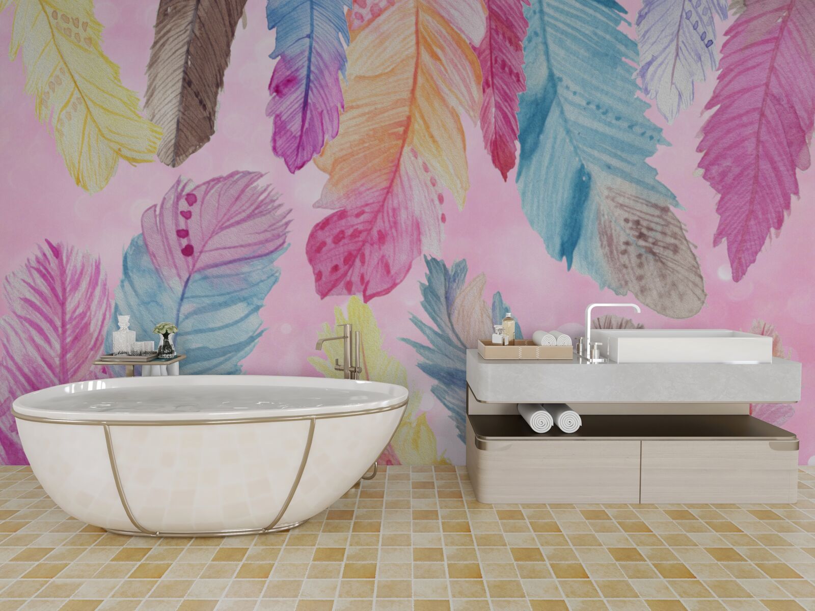 Фотошпалери пір'я з красивими різними тонами