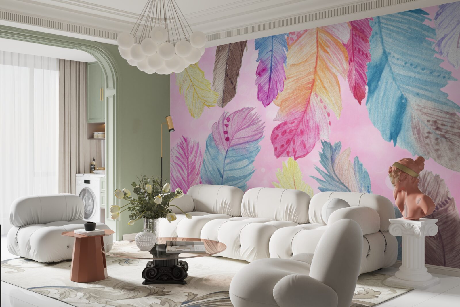 Фотошпалери пір'я з красивими різними тонами