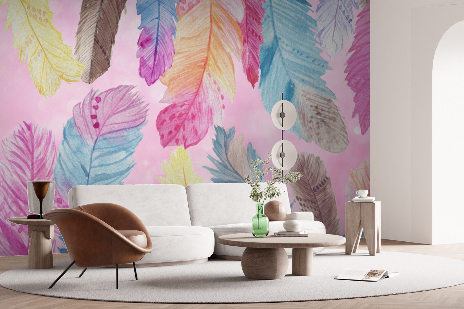 Фотошпалери пір'я з красивими різними тонами