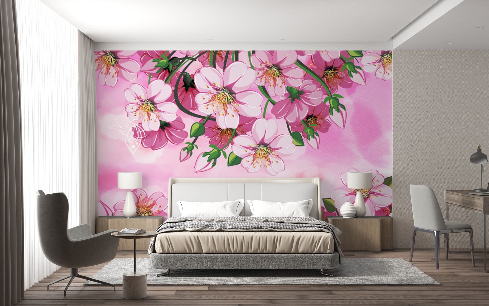 Фотошпалери Цвітіння японської вишні