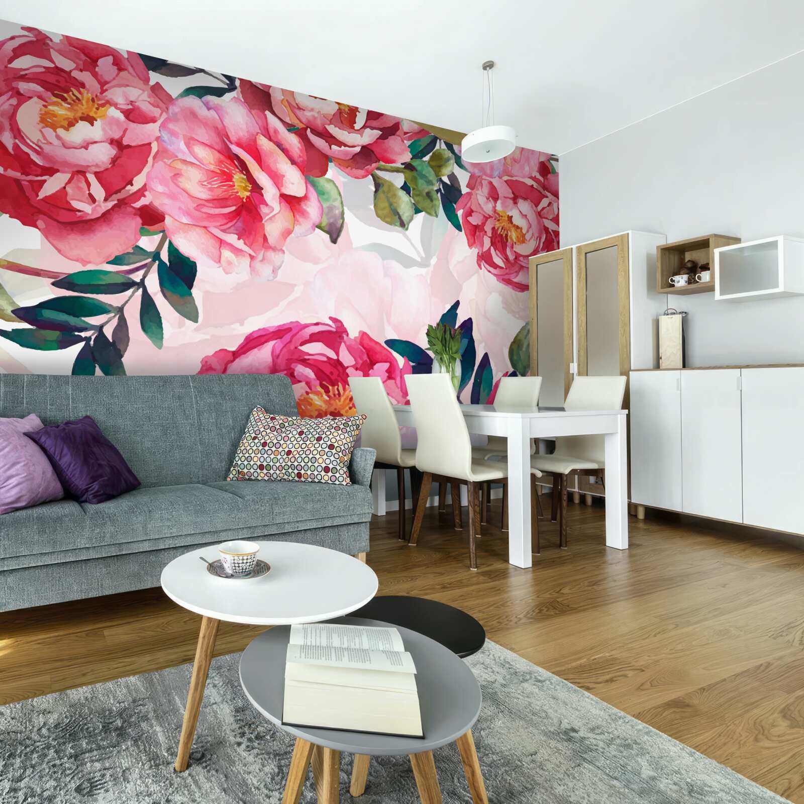 Фотошпалери півонії великі та червоного кольору