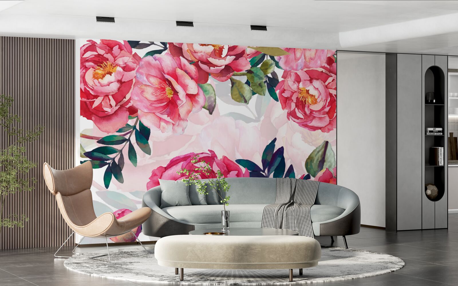 Фотошпалери півонії великі та червоного кольору