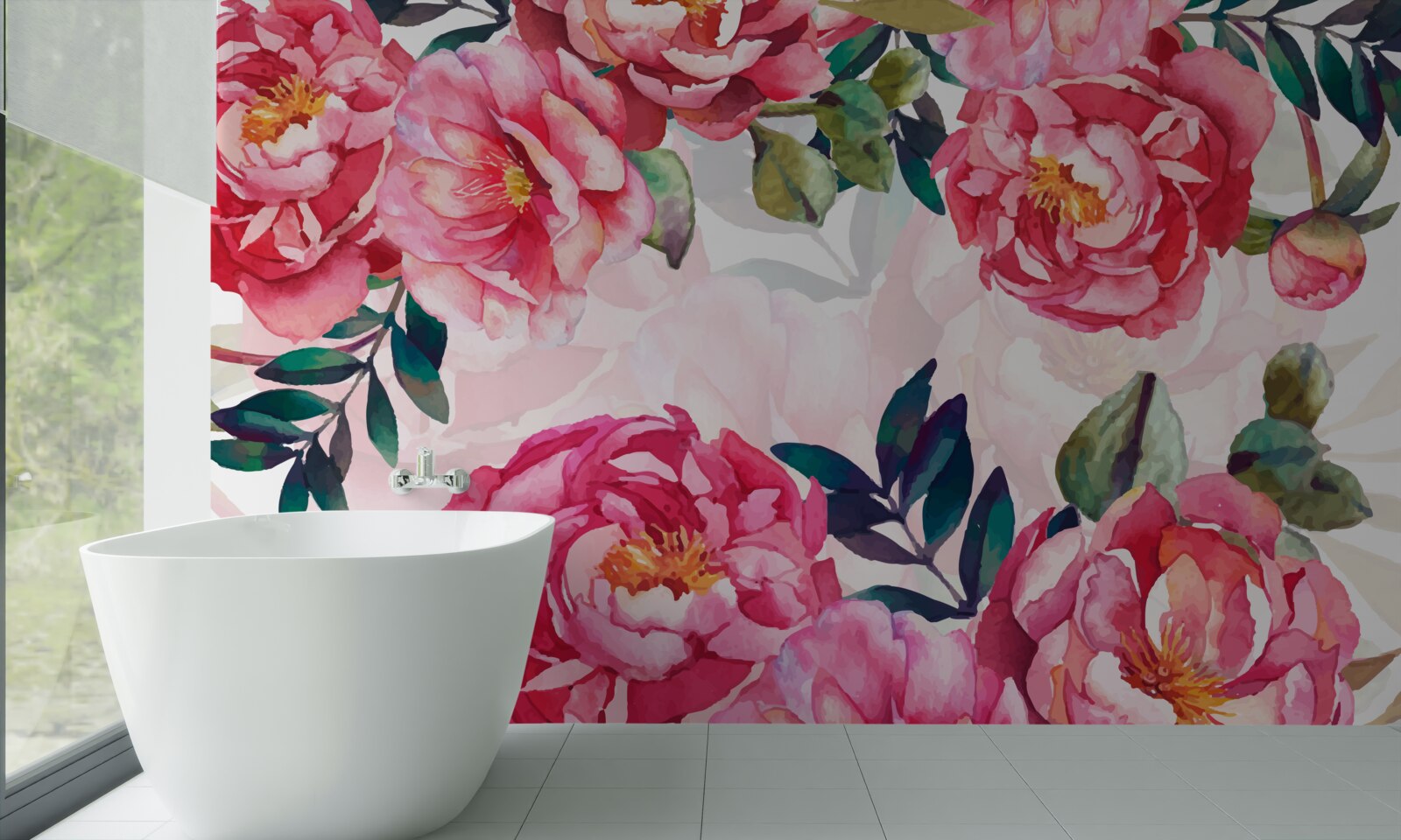 Фотошпалери півонії великі та червоного кольору