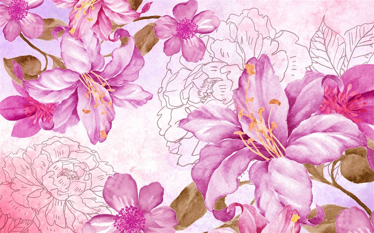 Фотошпалери елегантність квітів в абстрактному вираженні