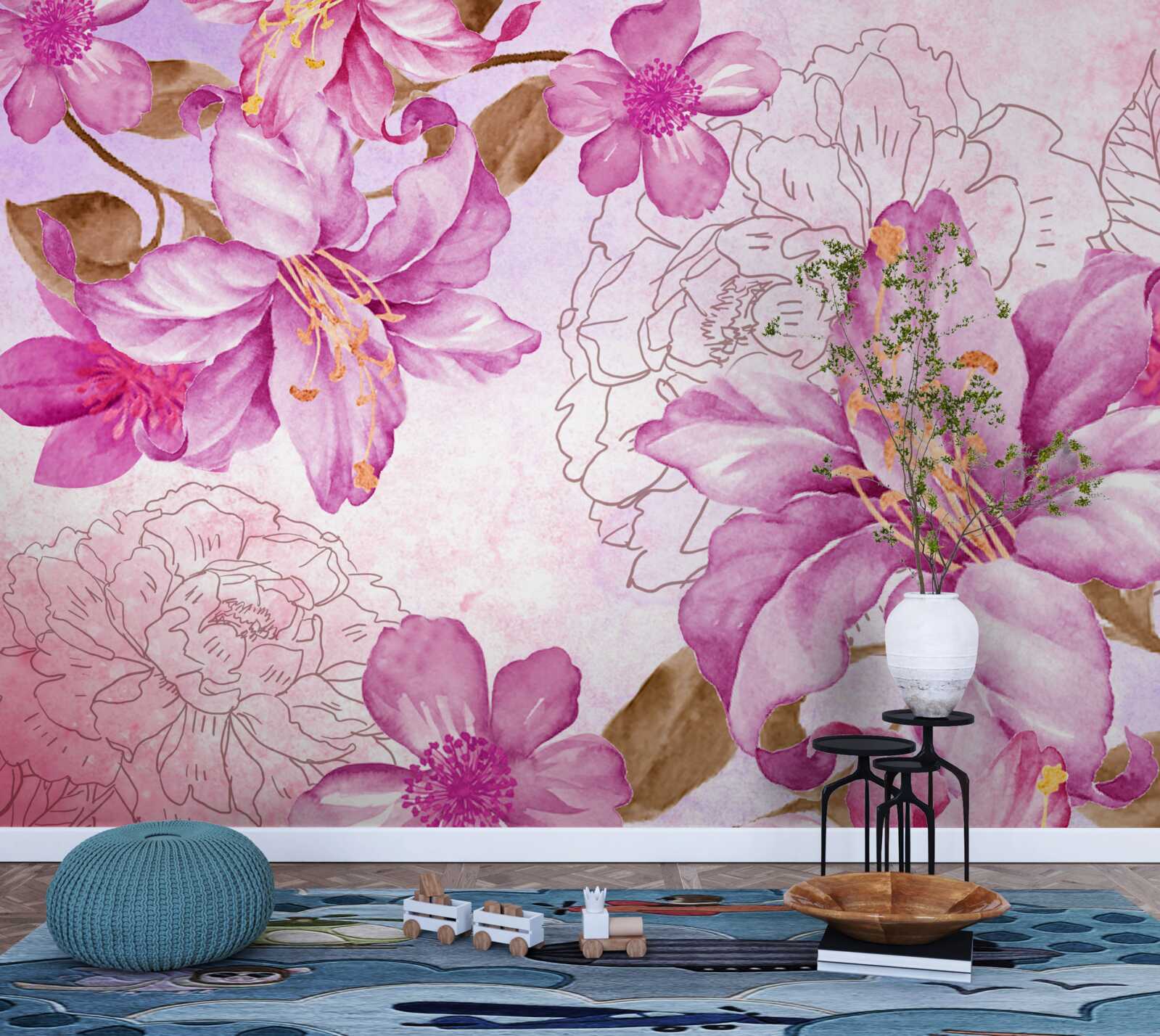 Фотошпалери елегантність квітів в абстрактному вираженні