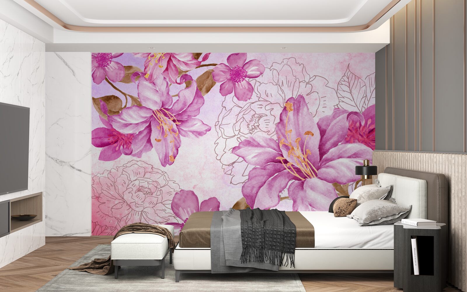 Фотошпалери елегантність квітів в абстрактному вираженні