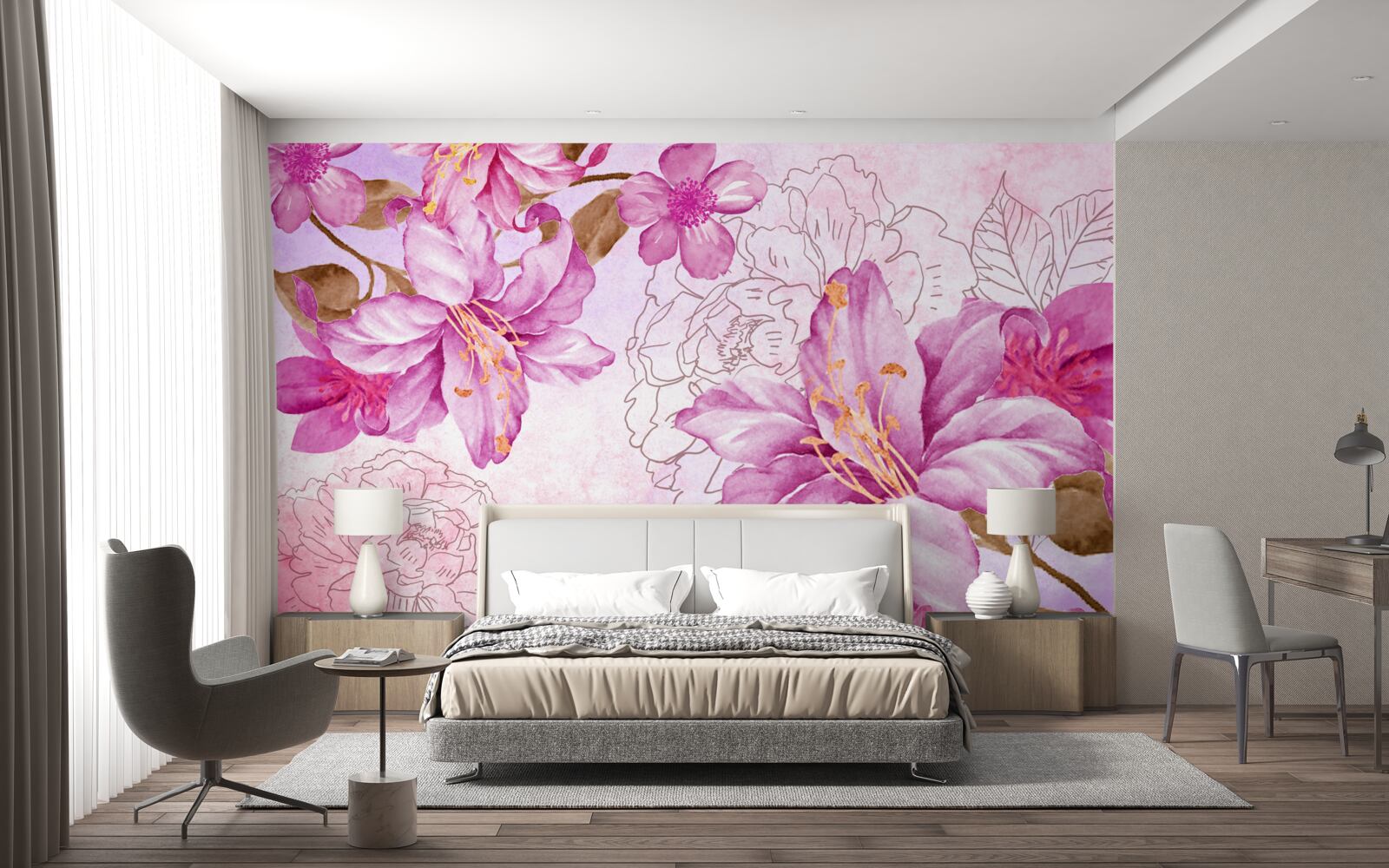 Фотошпалери елегантність квітів в абстрактному вираженні