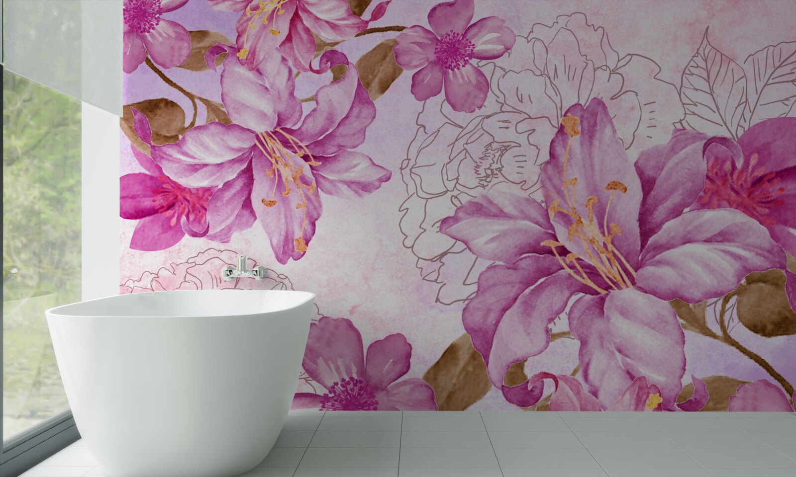 Фотошпалери елегантність квітів в абстрактному вираженні