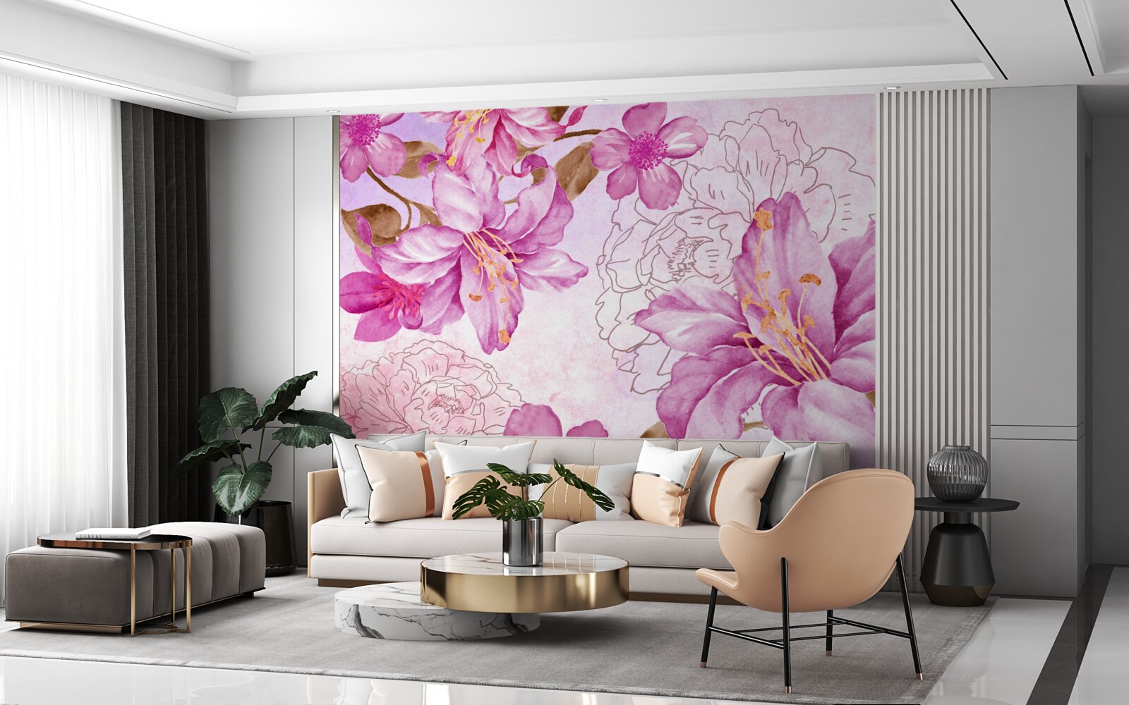 Фотошпалери елегантність квітів в абстрактному вираженні