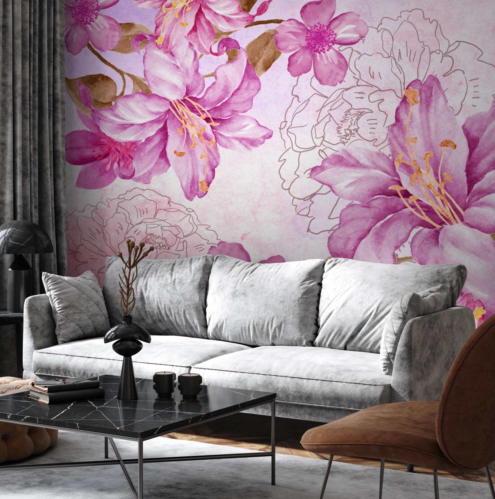 Фотошпалери елегантність квітів в абстрактному вираженні