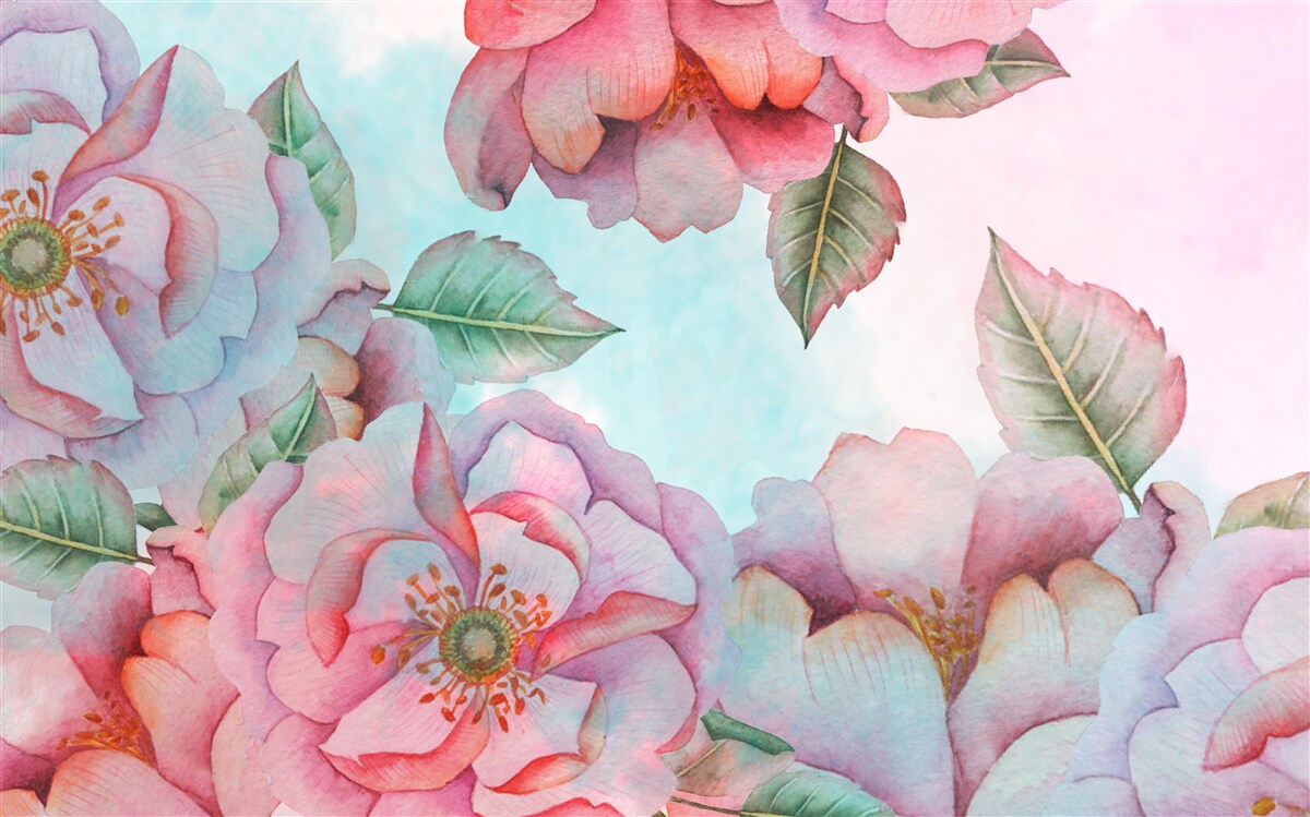 Фотошпалери акварельна квітка
