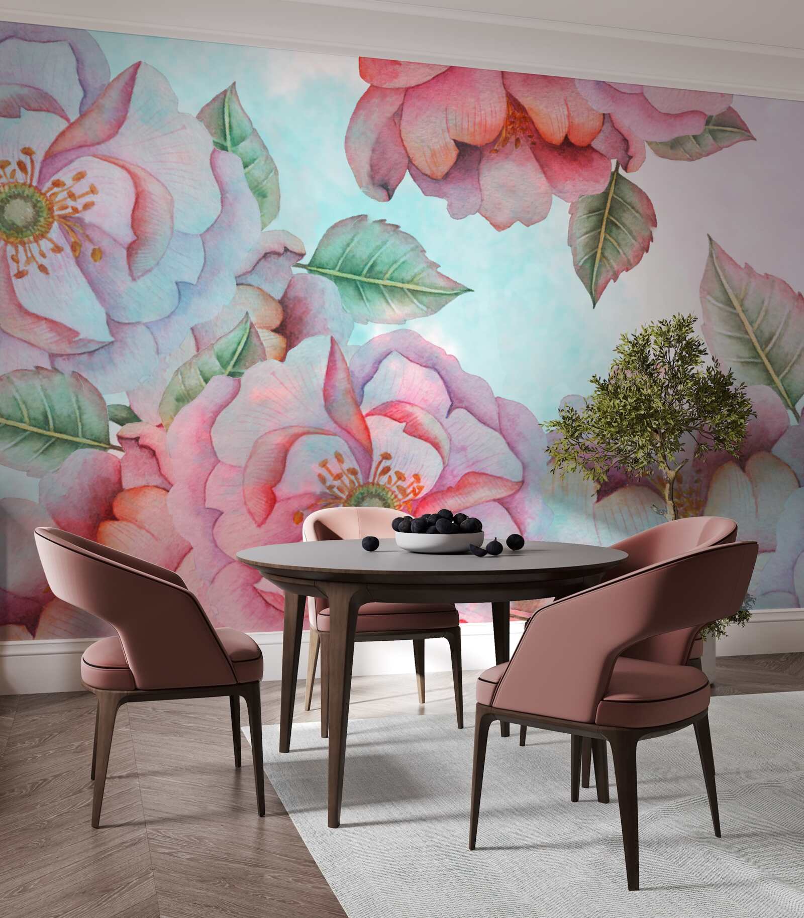 Фотошпалери акварельна квітка