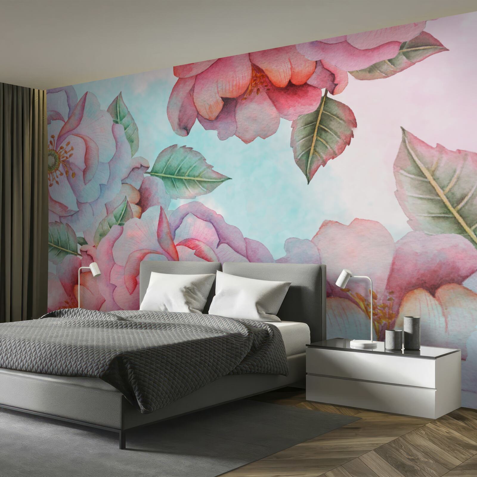 Фотошпалери акварельна квітка