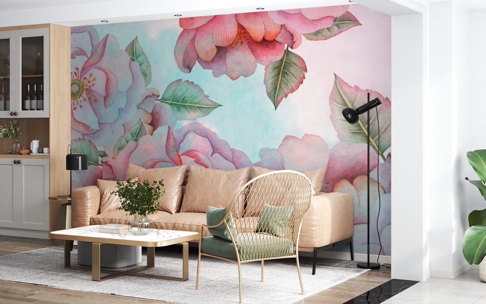 Фотошпалери акварельна квітка