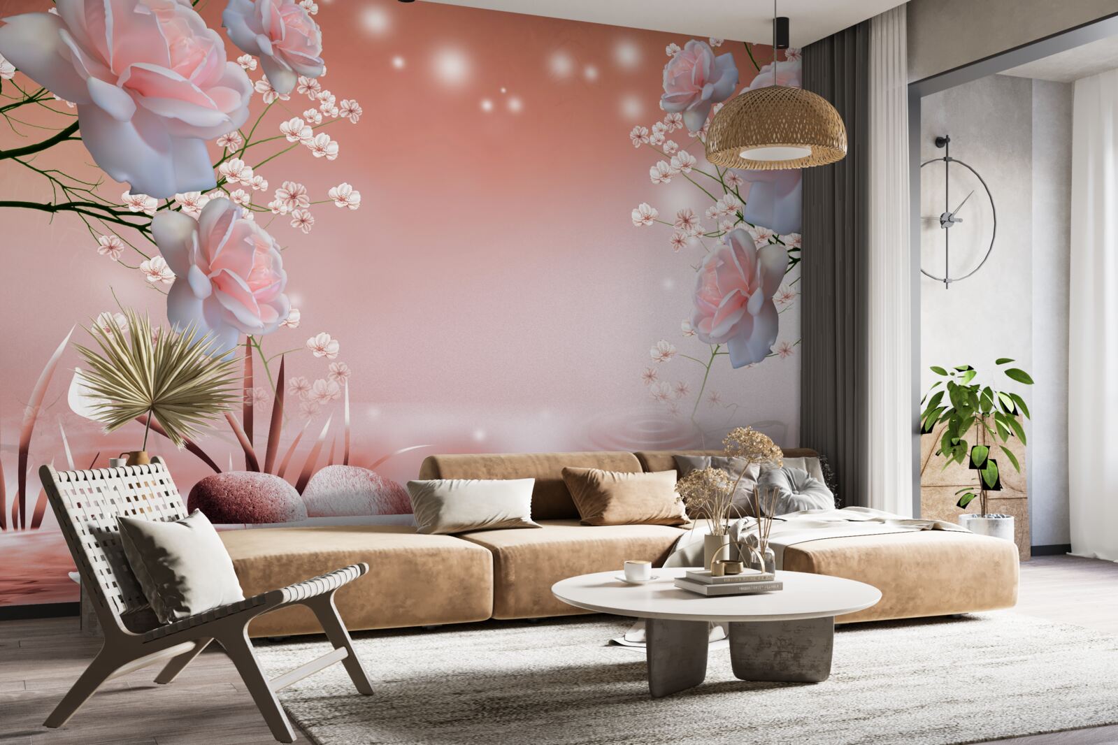 Фотошпалери квіти біля води, що розкривають бутони