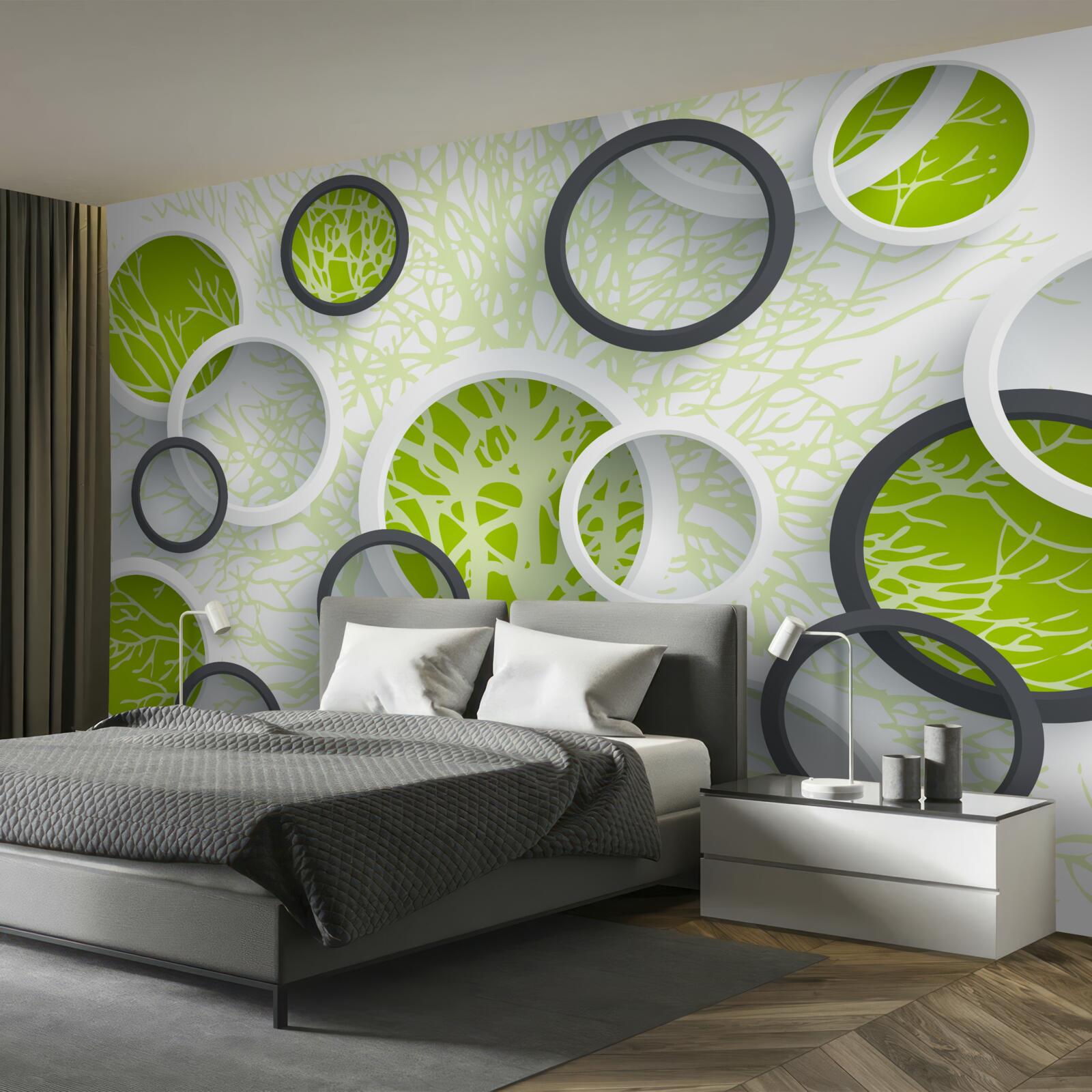 Фотошпалери кола лінзи відображають зелень листя дерев