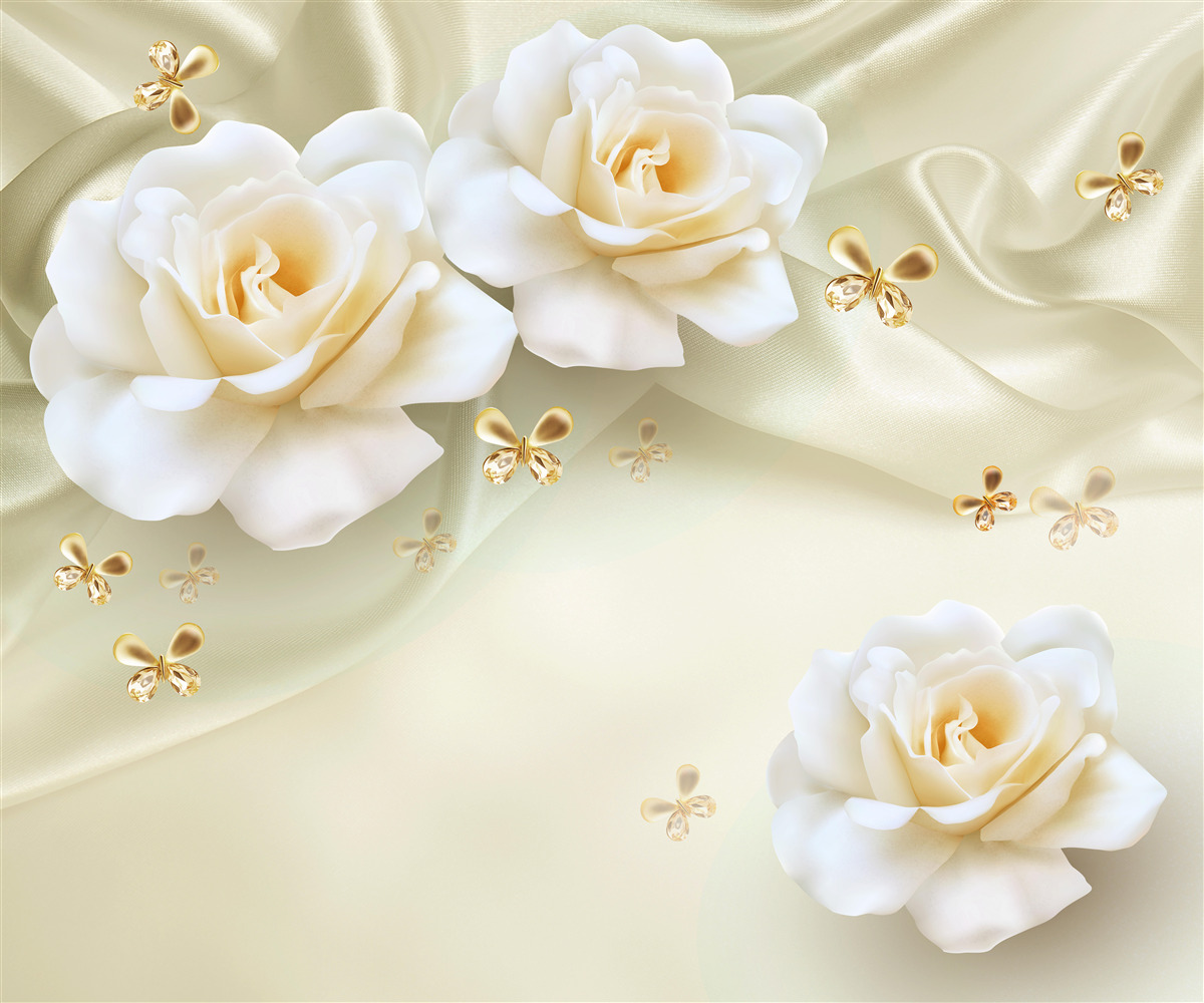 Фотошпалери шовкові теплові троянди