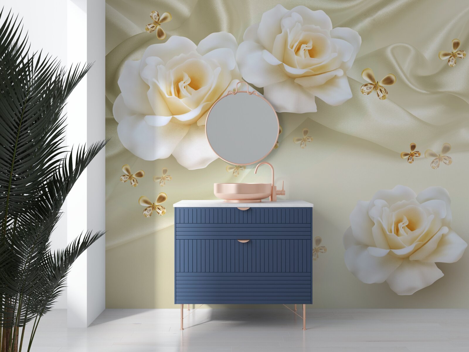 Фотошпалери шовкові теплові троянди