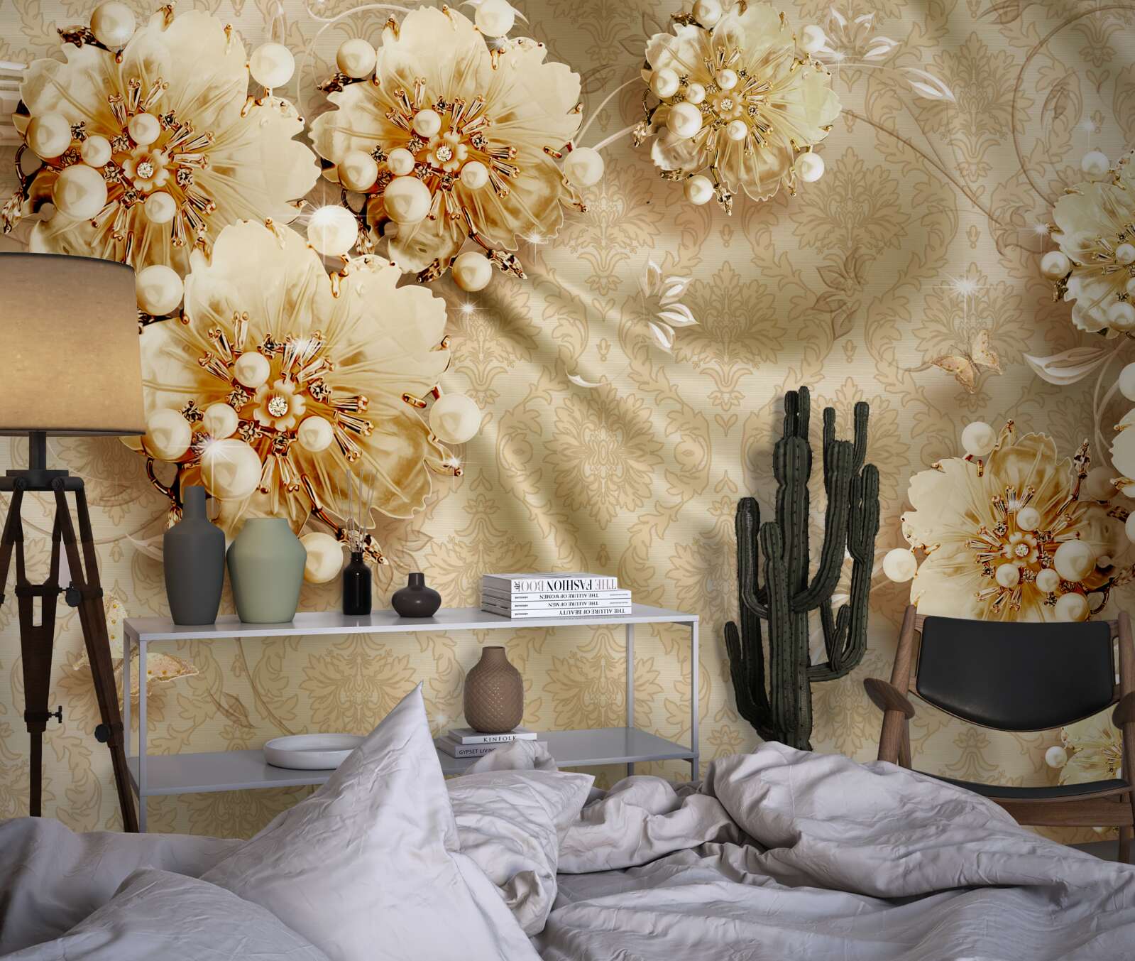 Фотошпалери відтінки коричневого домінують над квітковими та шовковими тонами