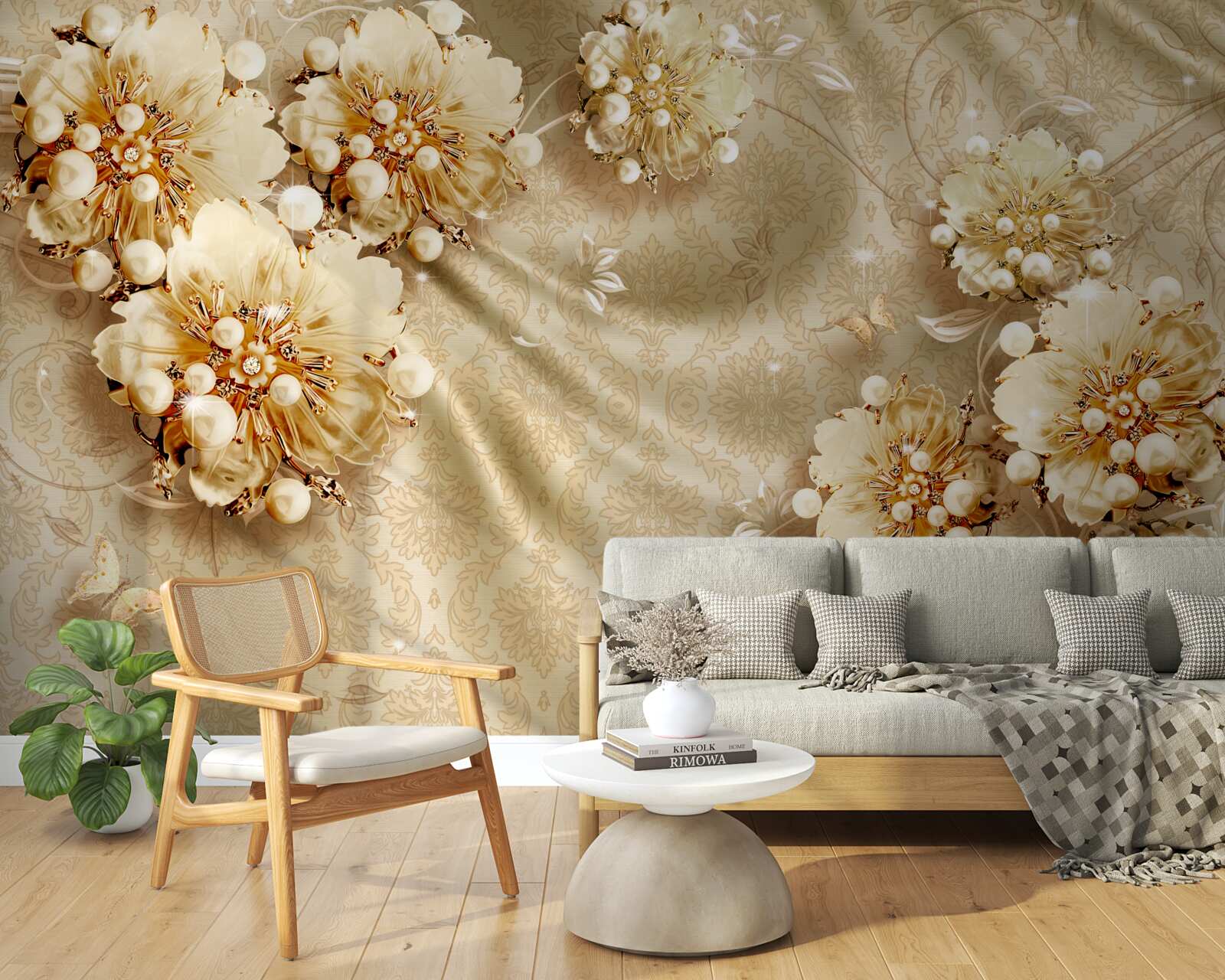 Фотошпалери відтінки коричневого домінують над квітковими та шовковими тонами