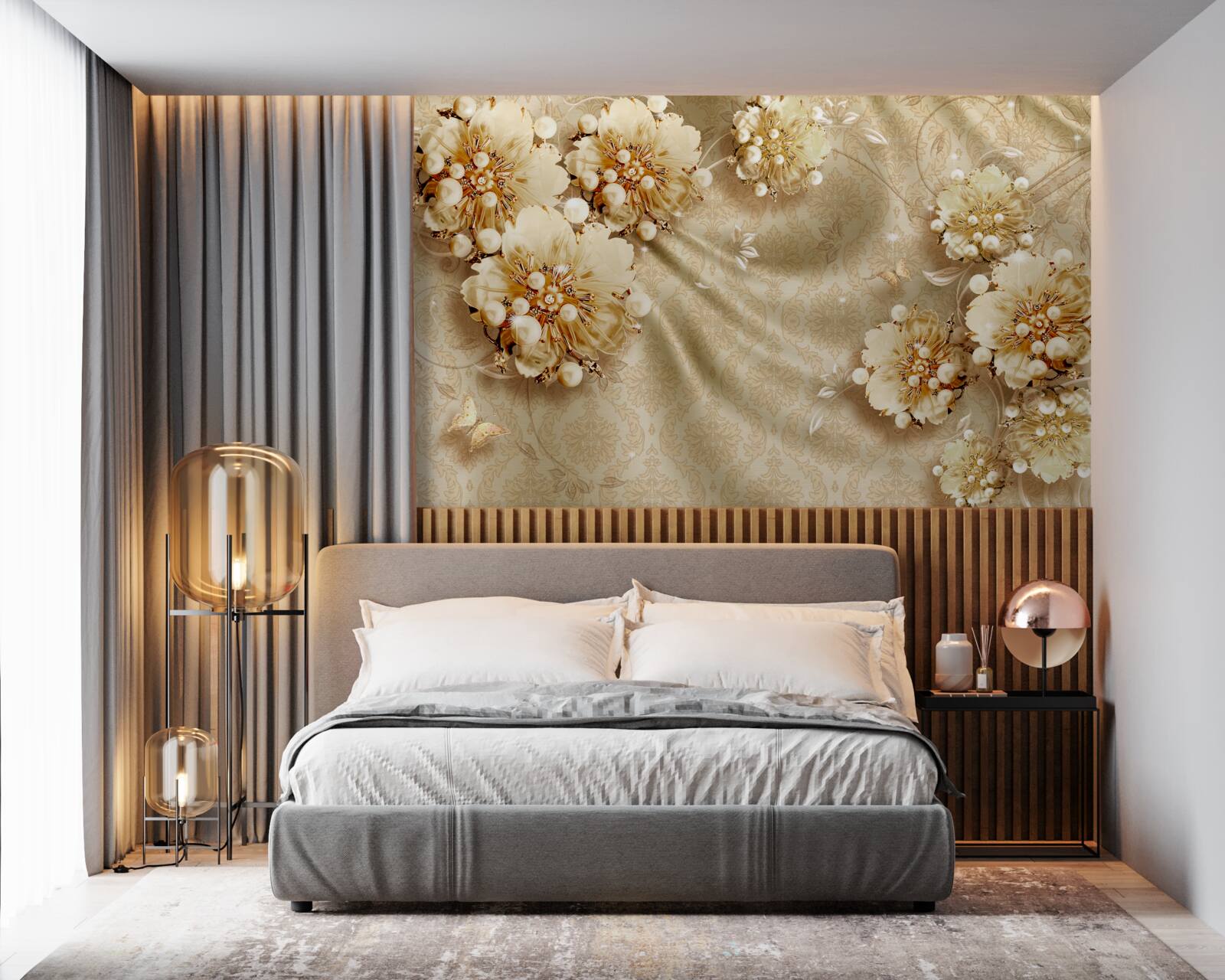 Фотошпалери відтінки коричневого домінують над квітковими та шовковими тонами