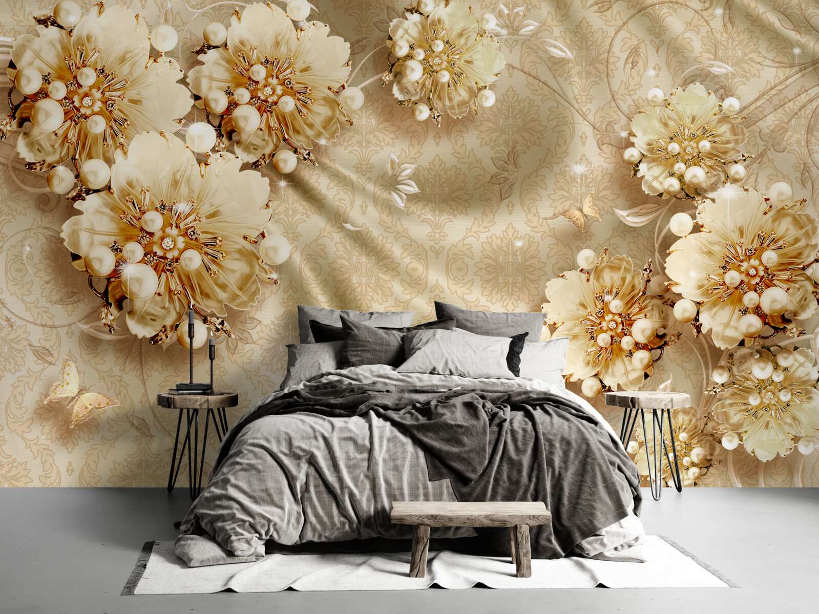 Фотошпалери відтінки коричневого домінують над квітковими та шовковими тонами