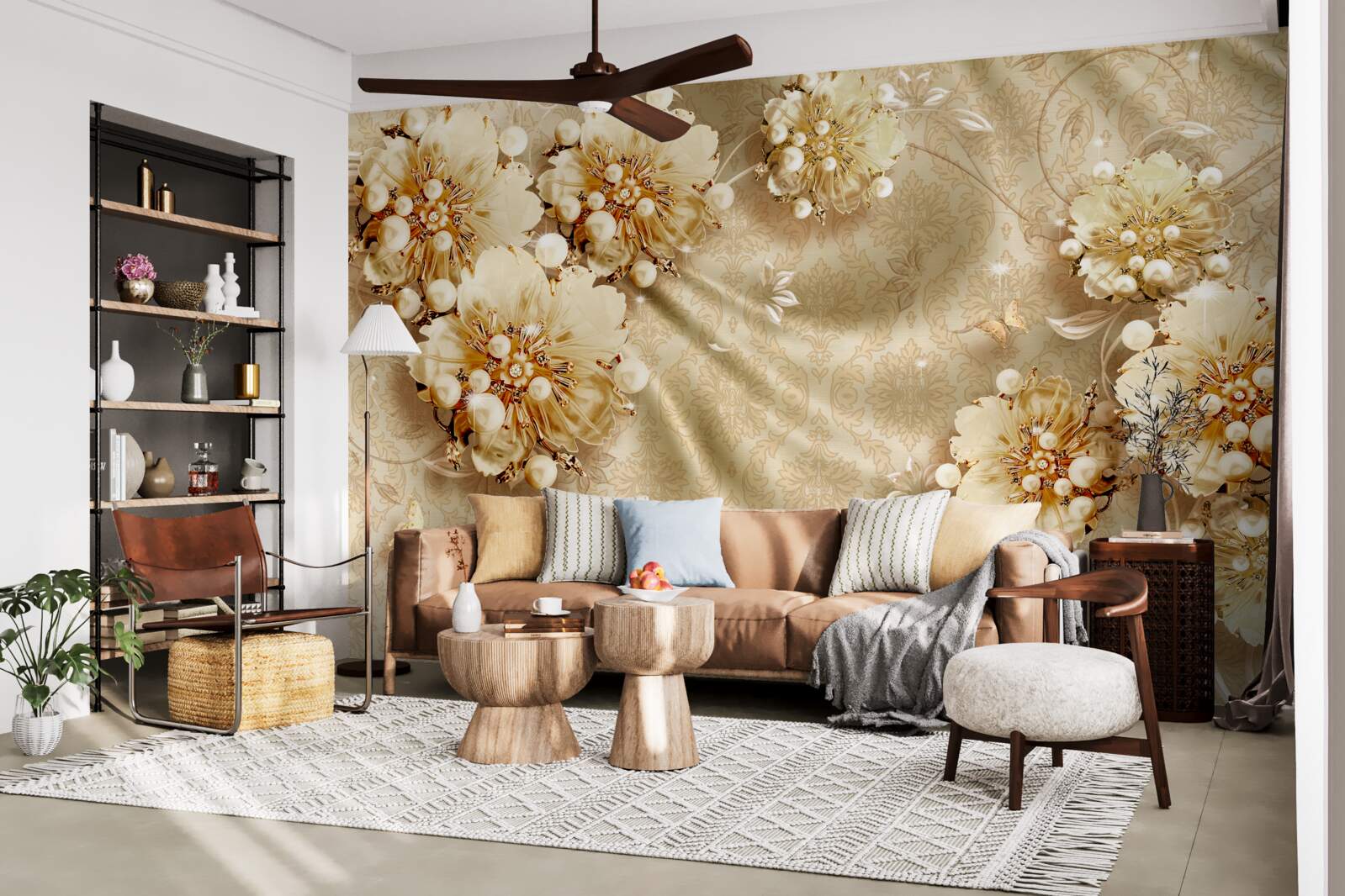 Фотошпалери відтінки коричневого домінують над квітковими та шовковими тонами