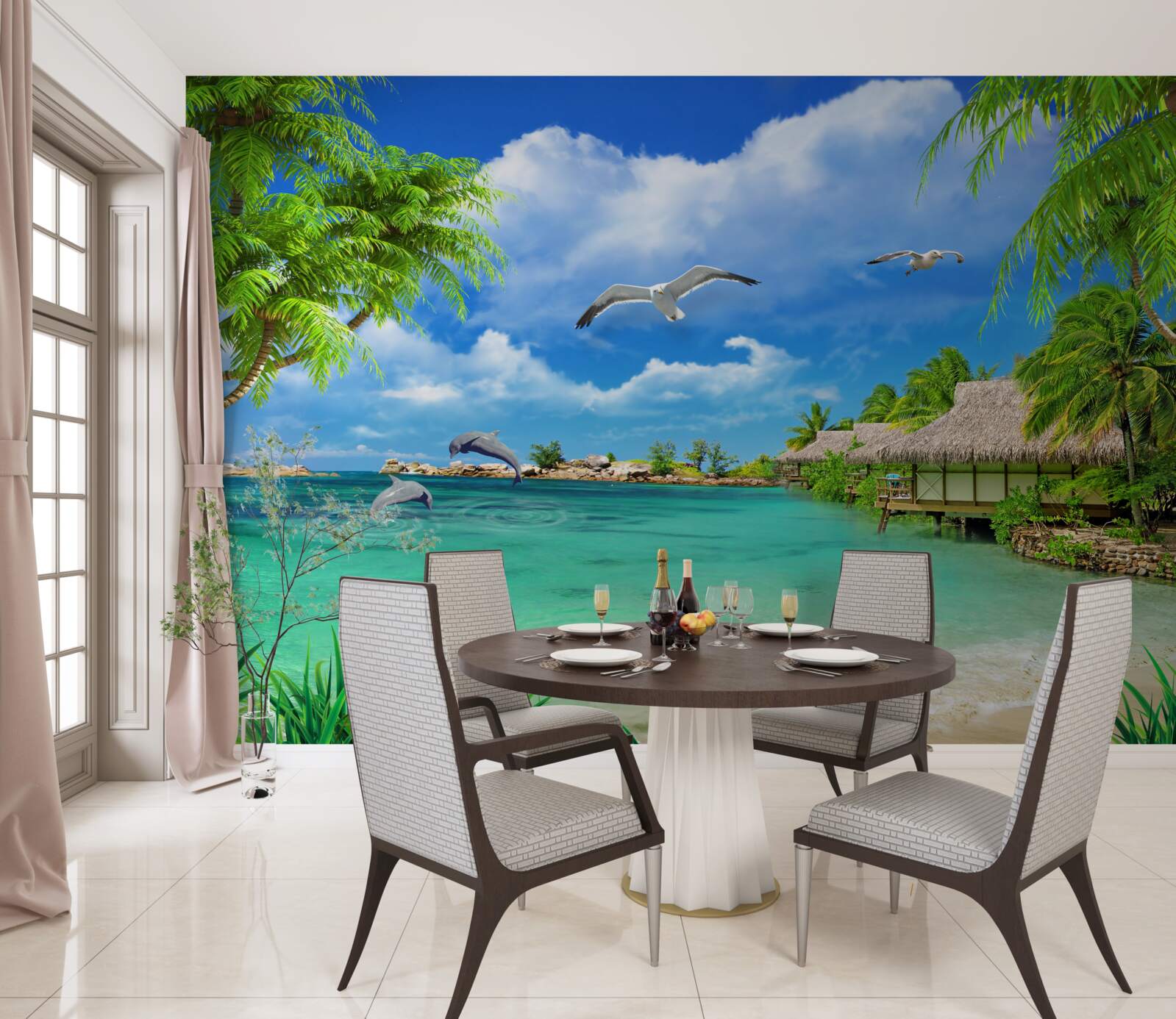 Фотошпалери тропічний берег з блакитною водою