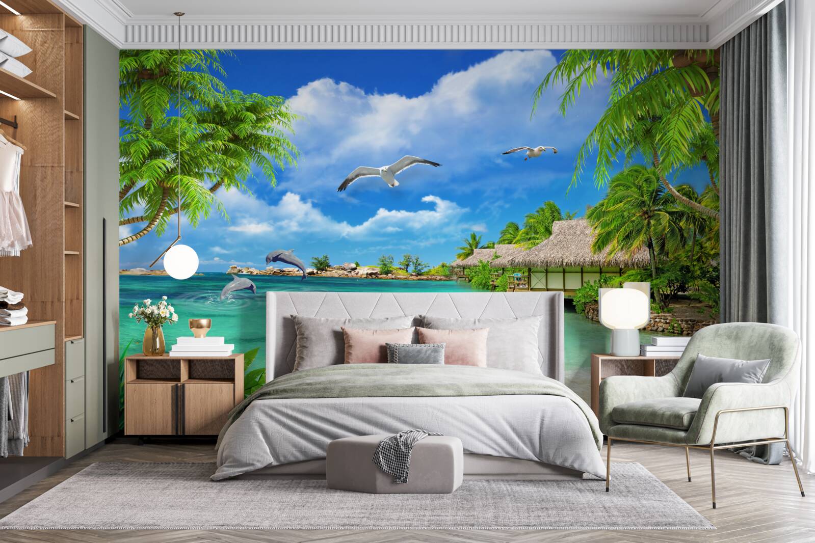 Фотошпалери тропічний берег з блакитною водою