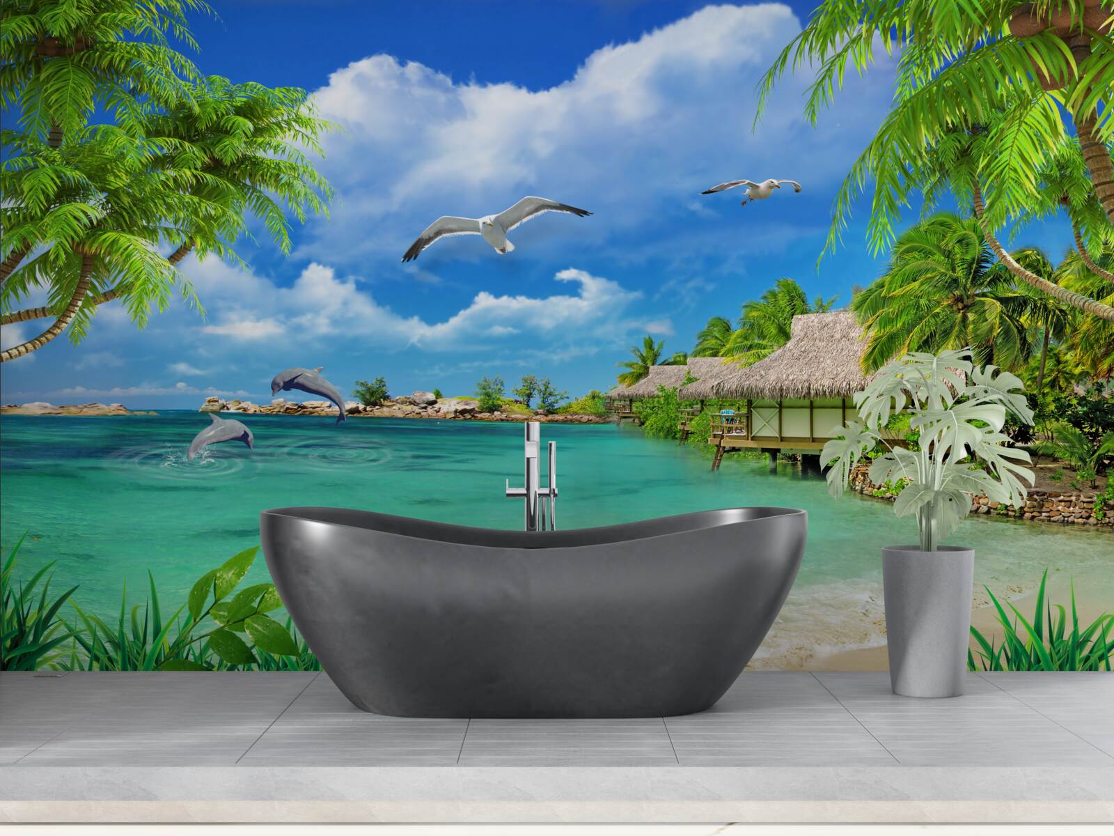 Фотошпалери тропічний берег з блакитною водою