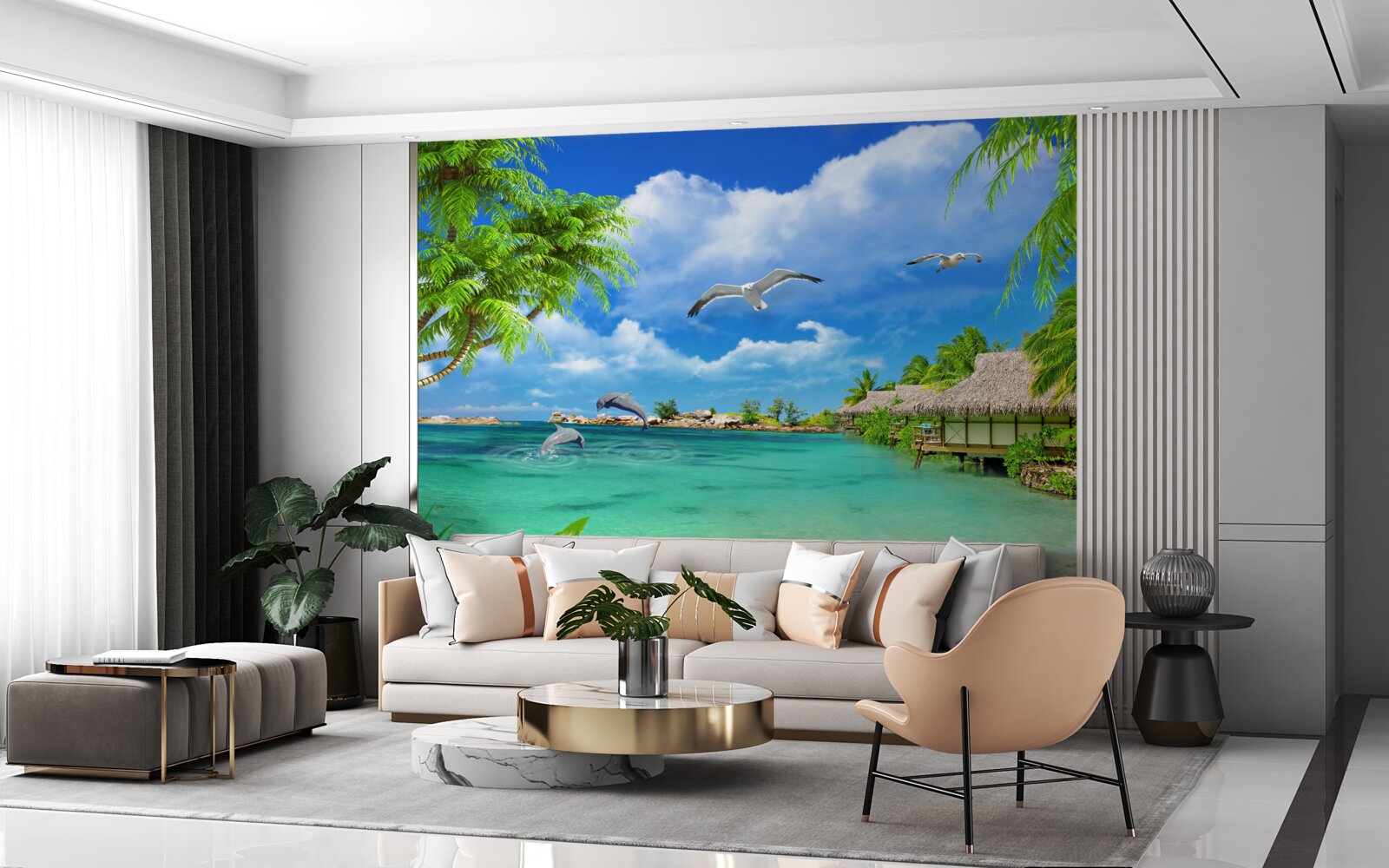 Фотошпалери тропічний берег з блакитною водою