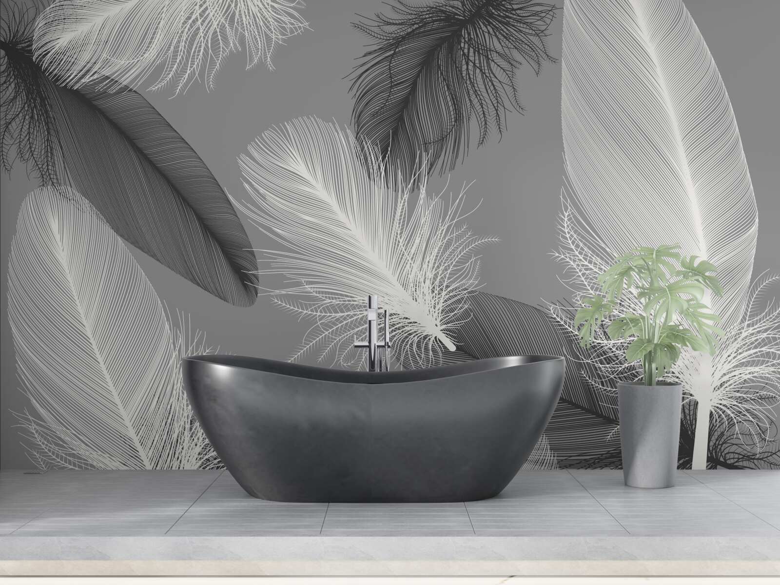 Фотошпалери сріблясті та легкі пухнасті пластини