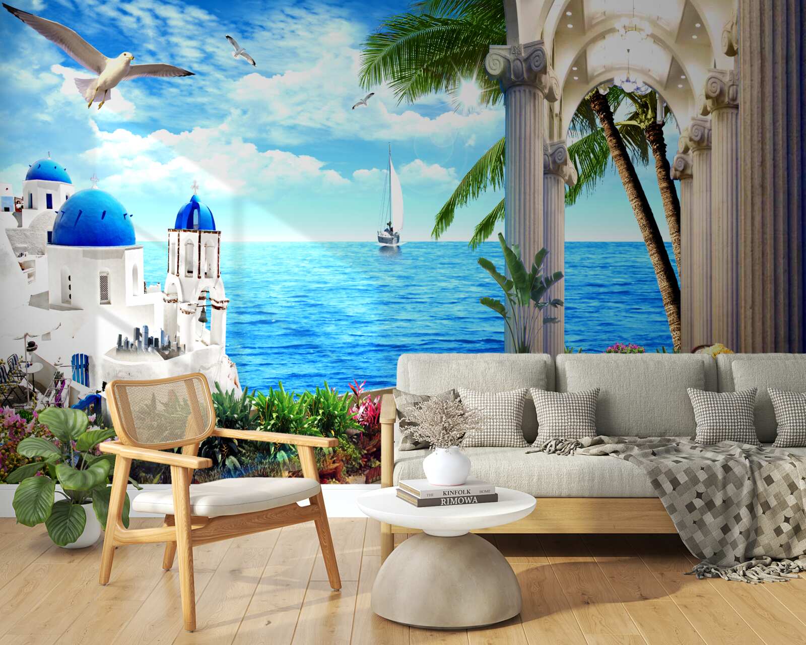 Фотошпалери Грецька колонада, що веде до моря