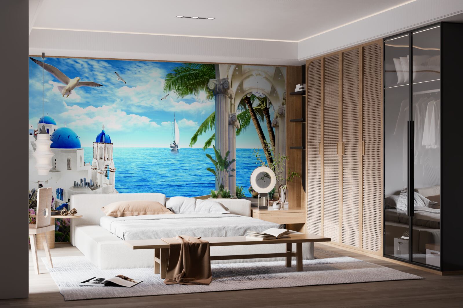 Фотошпалери Грецька колонада, що веде до моря